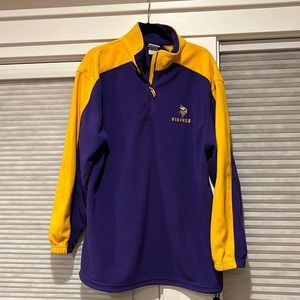 Minnesota Viking fleece 3/4 zip sweater, size XL
